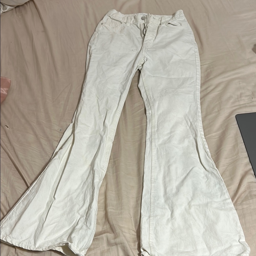 White Flared Pants PacSun